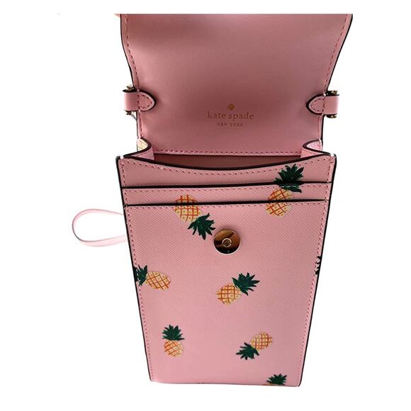 Kate Spade Staci North South Flap Phone Crossbody Multi Pineapple Pink Multi - Picture 4 of 5